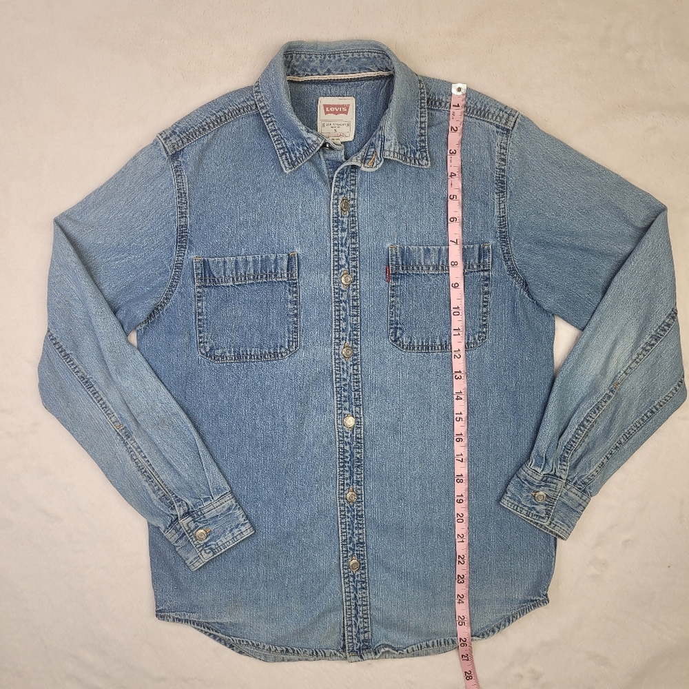 LEVI'S men's classic fit denim long sleve small - Picture 3 of 8